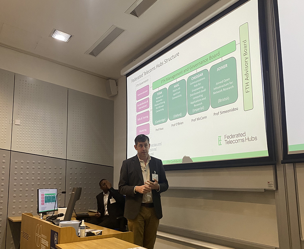 Sam Giltrap briefs HASC researchers on the Federated Telecoms Hubs