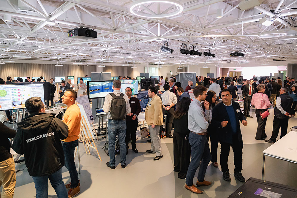 Busy exhibition floor at the Federated Telecoms Hubs Advanced Connectivity Showcase Science Museum London