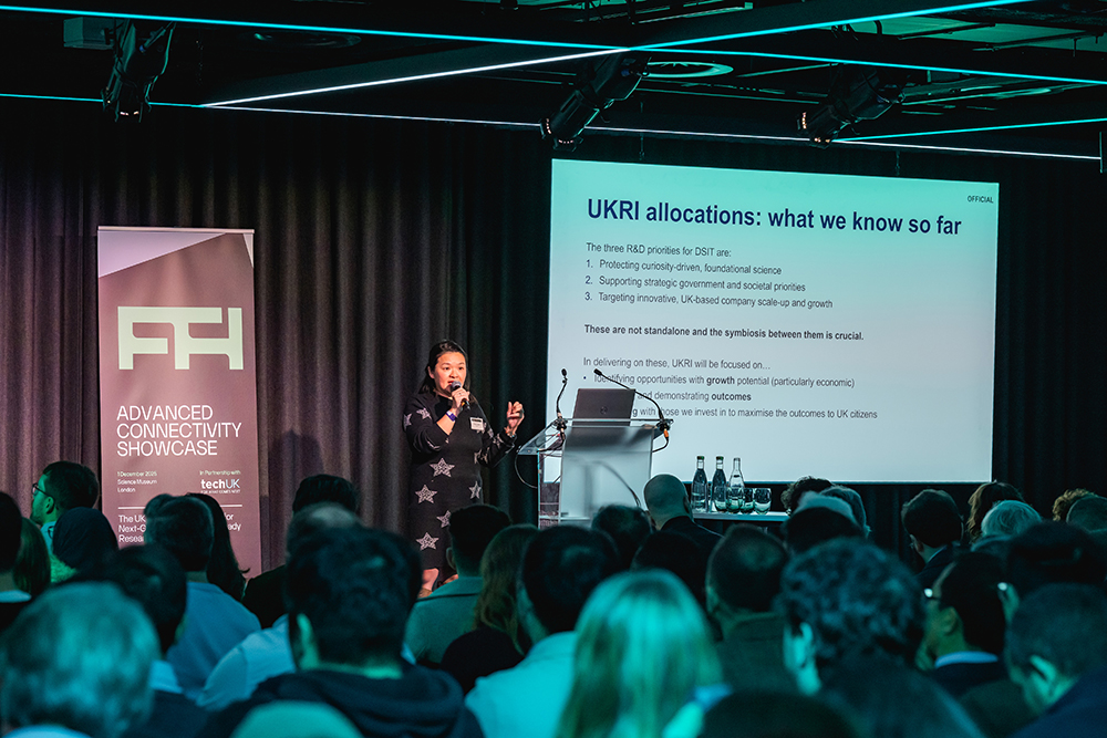 Maisie England Head of Future Communications Research at EPSRC Delivers Remarks FTH Showcase